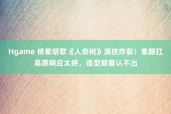 Hgame 杨紫胡歌《人命树》演技炸裂！素颜扛高原响应太拼，造型颠覆认不出