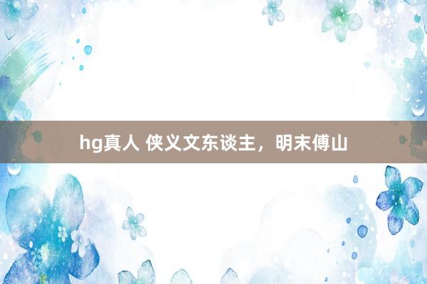 hg真人 侠义文东谈主，明末傅山