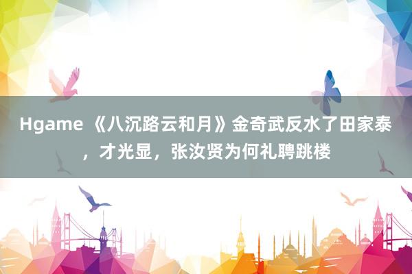 Hgame 《八沉路云和月》金奇武反水了田家泰，才光显，张汝贤为何礼聘跳楼