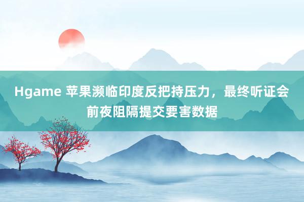 Hgame 苹果濒临印度反把持压力，最终听证会前夜阻隔提交要害数据