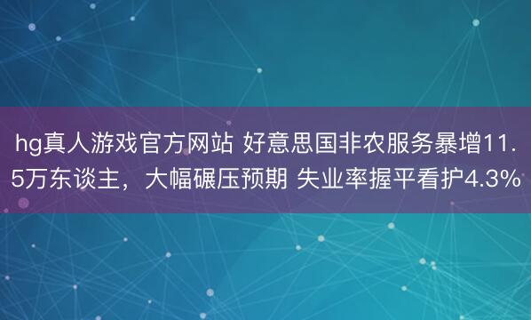 hg真人游戏官方网站 好意思国非农服务暴增11.5万东谈主，大幅碾压预期 失业率握平看护4.3%