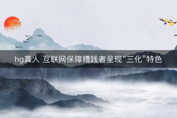 hg真人 互联网保障糟践者呈现“三化”特色