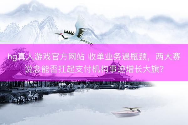 hg真人游戏官方网站 收单业务遇瓶颈，两大赛说念能否扛起支付机构事迹增长大旗？